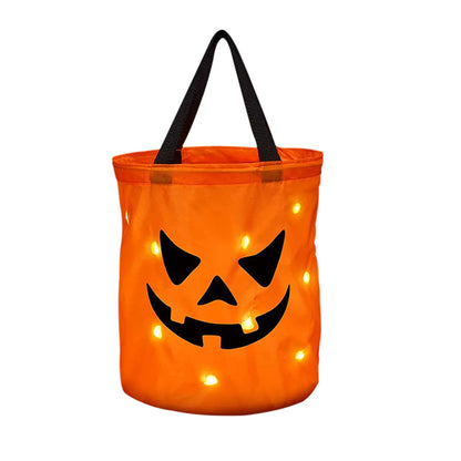 Candy Bags with LED Light Trick or Treat Bags Party Bags with Grimace Multipurpose Reusable Bucket for Kids Supplies Favors