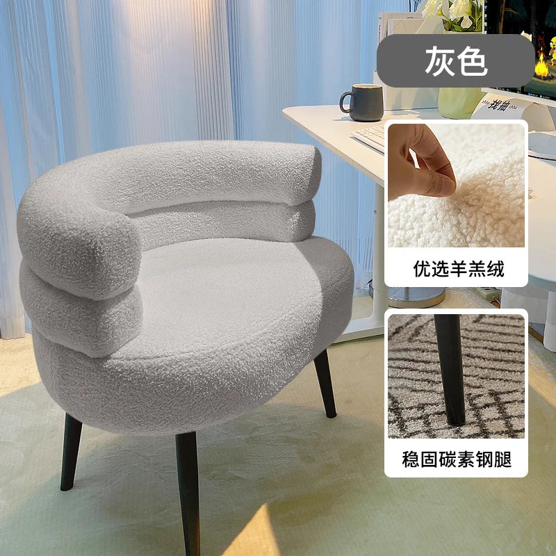 Customized Luxury Cashmere Makeup Chair,Nordic Living Room Armchair,Home Furniture,Leisure Chairs,Bedroom,Computer Sofas,Stool