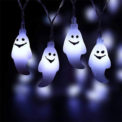 Fall Halloween Decorations Savings Clearance for Home,Halloween LED Battery Light String Pumpkin Ghost Lantern Party Decor Props